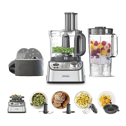 Kenwood FDM71.450SS MultiPro Express Weigh Robot da Cucina con 8 Accessori Dedicati, Velocità Regolabile con Funzione Pulse, Bilancia Digitale Integrata, Capacità 3L, , Argento