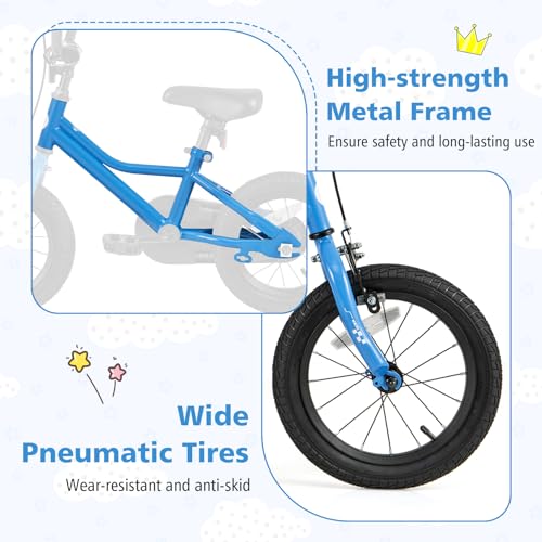 Image of BABY JOY Kids Bike, 12 14 16 18 Inches Car Pattern Sporty Bicycle w /Removable Training Wheels, Hand & Coaster Brakes, Adjustable Seat & Handlebar, Girls Boys Bike