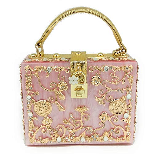 Sac à bandoulière avec strass et fleurs en acrylique Boutique De FGG