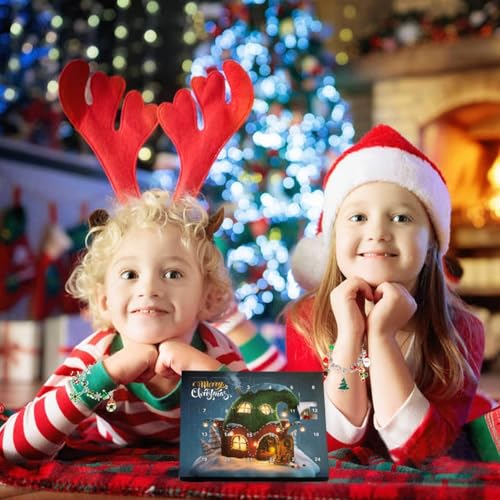 Oumuamua Christmas Advent Calendar Bracelets 2024 For Girls 24 Days Xmas Countdown Calendar Diy Jewelry Making Kit Gift 22 Charm Beads 2 Bracelets For Kids Teens Women thumb #8