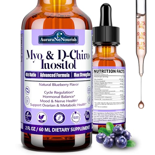 Myo-Inositol & D-Chiro Inositol Supplement For Women, 40:1 Ratio Support Hormone Balance & Ovarian w. Organic Chaste Tree Berry, Ceylon Cinnamon for Healthy Cycle Regulation, Mood, Nerve
