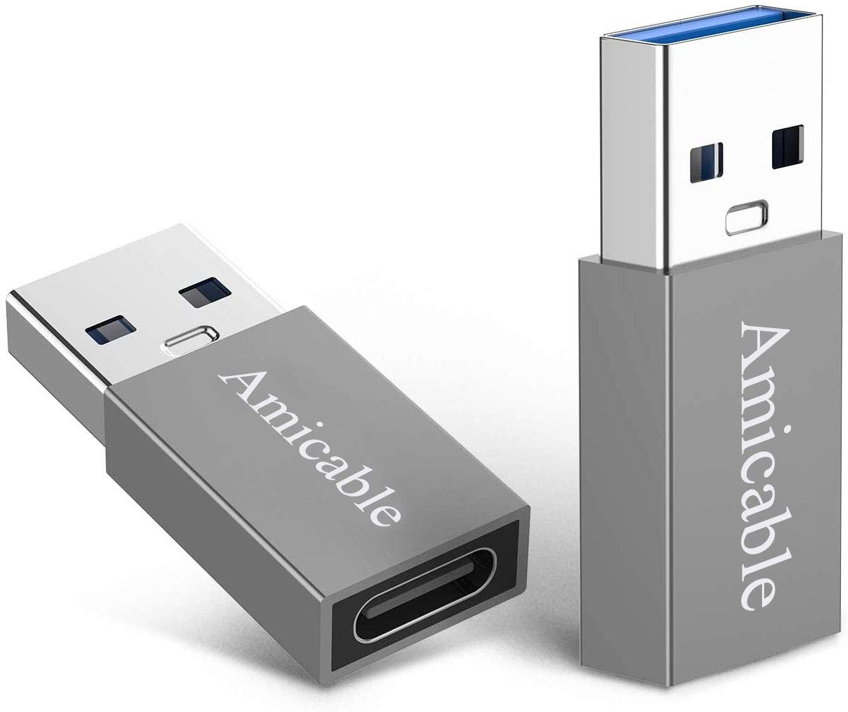 2Pcs USB 3.0 A Male To USB-C 3.1 Type-C Female Data Charging ASB Shell Adapter F
