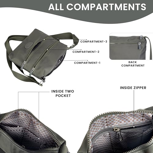 Image of Storite Crossbody Purses for Women Lightweight Small Travel Bag Shoulder Purses and Handbags with Multi Zipper Pockets - Grey (23x22x3 cm)