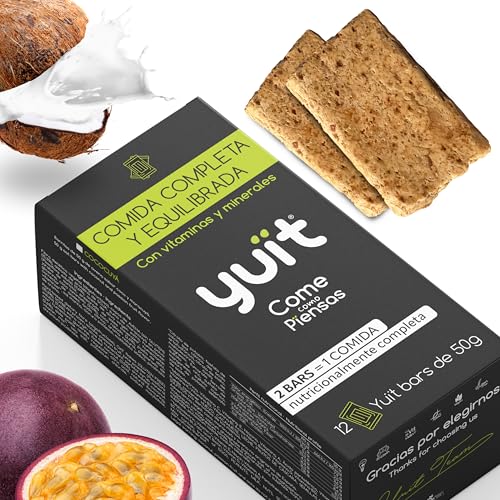 YUÏT | Barritas Proteina | Barritas Energeticas | Barritas Sustitutivas Comida | Barritas Proteinas Sin Azucar | 8,4 gr Proteína | Vegana y Sin Gluten | (12x50gr) | (Sabor Cococuyá)
