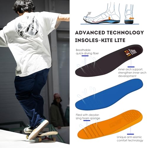 Image of Skateboard Shoes for Men Leather Low Top Pro Skateboarding Training Casual Sneakers