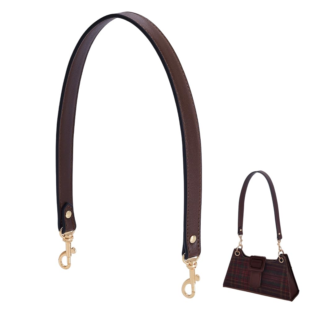 PH PandaHall 22.8 inch Leather Purse Handle, 1.1 Inch Wide Leather Puse Strap Bag Strap Bag Handles Replacement Handbag Strap with Golden Buckles for DIY Women Underarm Bags Shoulder Bags, Deep Brown-image-48