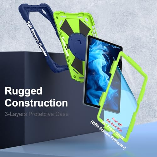 Image of Nitupai for Samsung Galaxy Tab A11+ Plus /A9+ Case 11 inch 2025 /2023 360Rotate | Rugged Samsung A11+ Case Galaxy Tab A9 Plus Cover with 360 Rotating Hand Strap Shoulder Strap Screen Protector, Navy Green