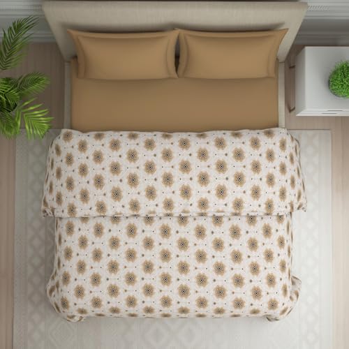 Image of Welspun Polycotton Ac Comforter Double Bed Quilt Blanket | 120 TC Duvets for Double Bed | Health Layer & Machine Washable | (88 inch X 106 inch Inches) - Brown