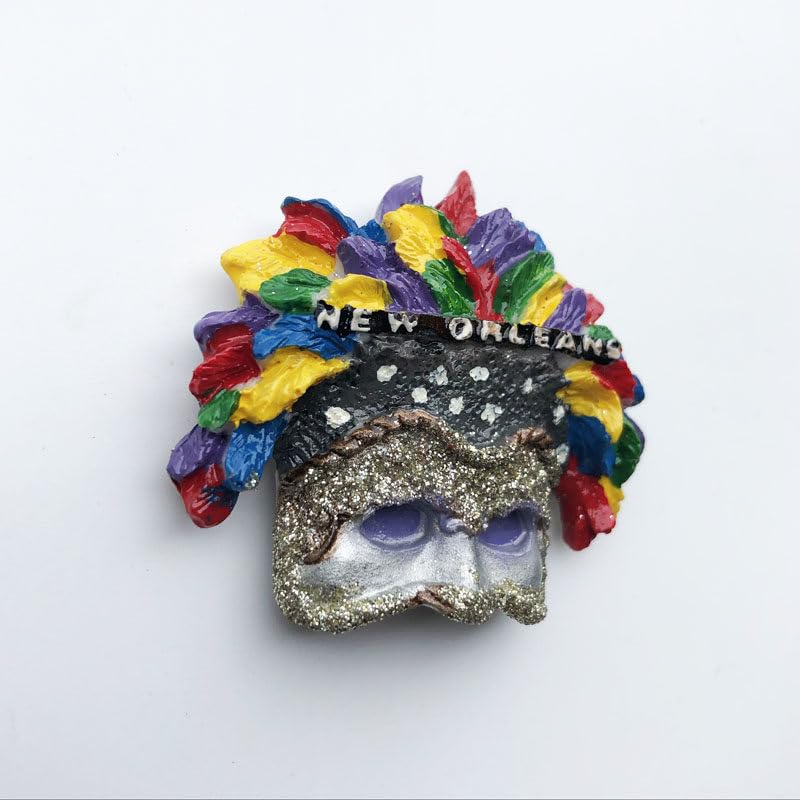 Imán decorativo 3D máscara Mardi Gras de Nueva Orleans miniatura 3