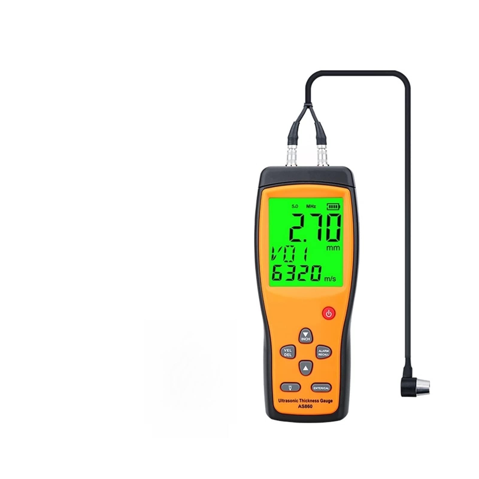 CUDTAPI Portable Digital High Precision Ultrasonic Thickness Gauge Tester Sound Velocity Meter Metal Width Measuring Instrument 1.2 To 225MM For Steel Aluminium Plate(AS860)