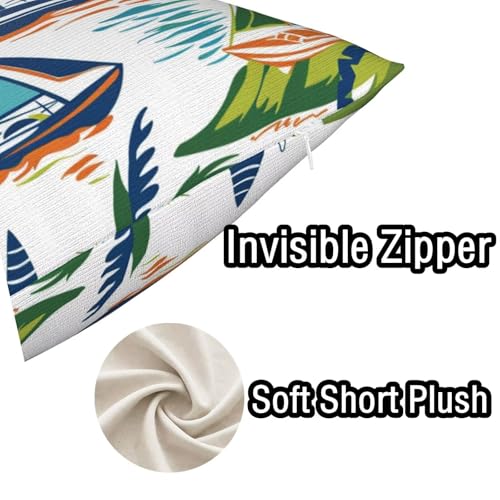 Housse de coussin le bateau et cocotiers 50x70 cm pour une deco chambre et canape evasive - 6