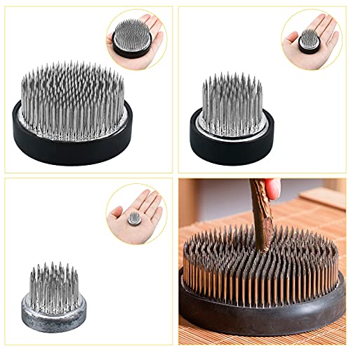 Wandic 3Pcs Flower Frog, Round Flower Holders Flower Arranging Bases Floral Pin Frog With Stainless Steel Needle For Floral Arrangement Art Home Office Decoration #TOP3