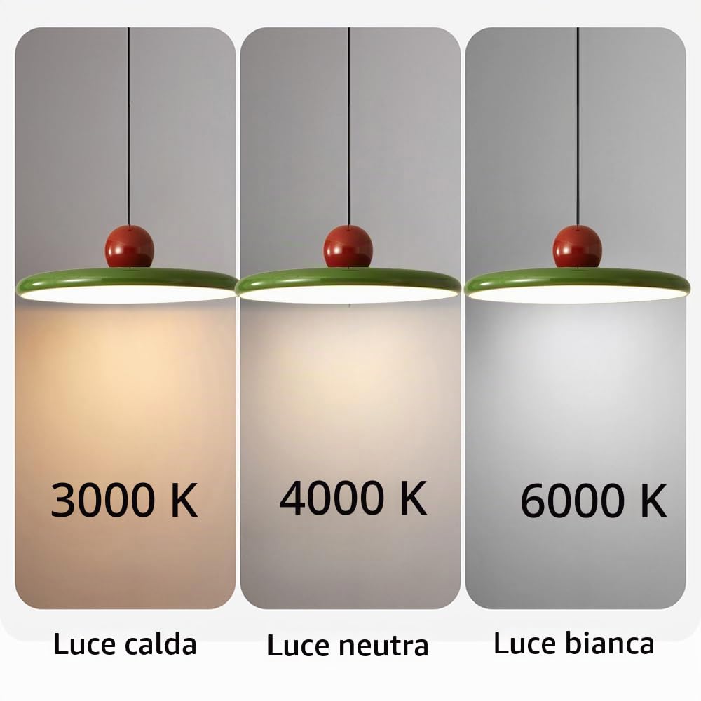 Lampadario Moderno UFO – Lampada a Sospensione LED 36W Dimmerabile,Altezza Regolabile con 3 Temperature di Colore,Plafoniera in Acrilico e Metallo per Sala da Pranzo,Soggiorno,Caffè (Verde)