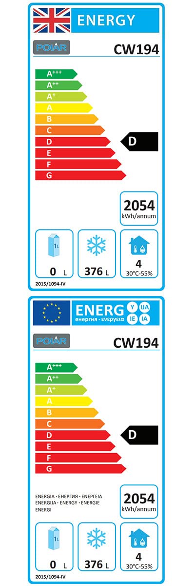 Polar CW194 - Congelador de puerta vertical (600 L)