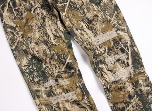 Men Ripped Jeans Fashion Slim Fit Traight Distressed Design Skinny Stretch Comfort Flex Waist Denim Pants 6