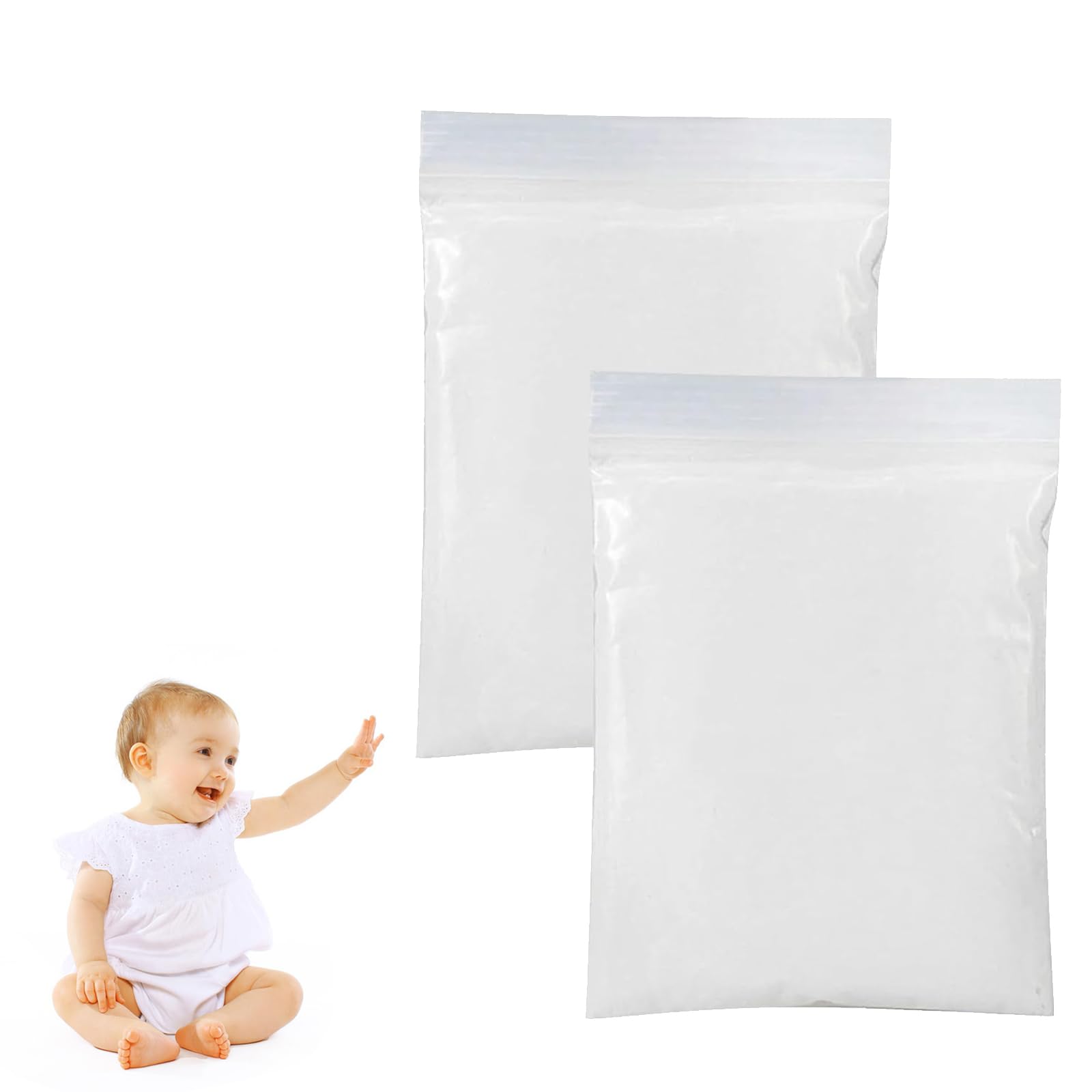 Kit d'Empreintes de Bébé Argile 3D pour Mains et Pieds, Argile Molle, Cadeau Naissance 2PC