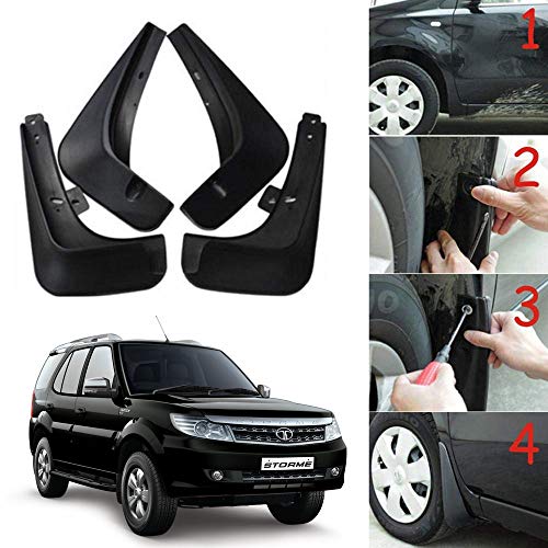 Image of Oshotto (O.E.M Fitting Cup Type) Mud Flap /Splash Guard Compatible with Tata Safari STROME (Set of 4)