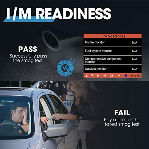 Code Reader ABS SRS OBD2 Scanner TOPDON Elite Diagnostic Scan Tool Full OBDII Functions in Graphical Display DTC Lookup Turn off MIL Prints Data Free Update