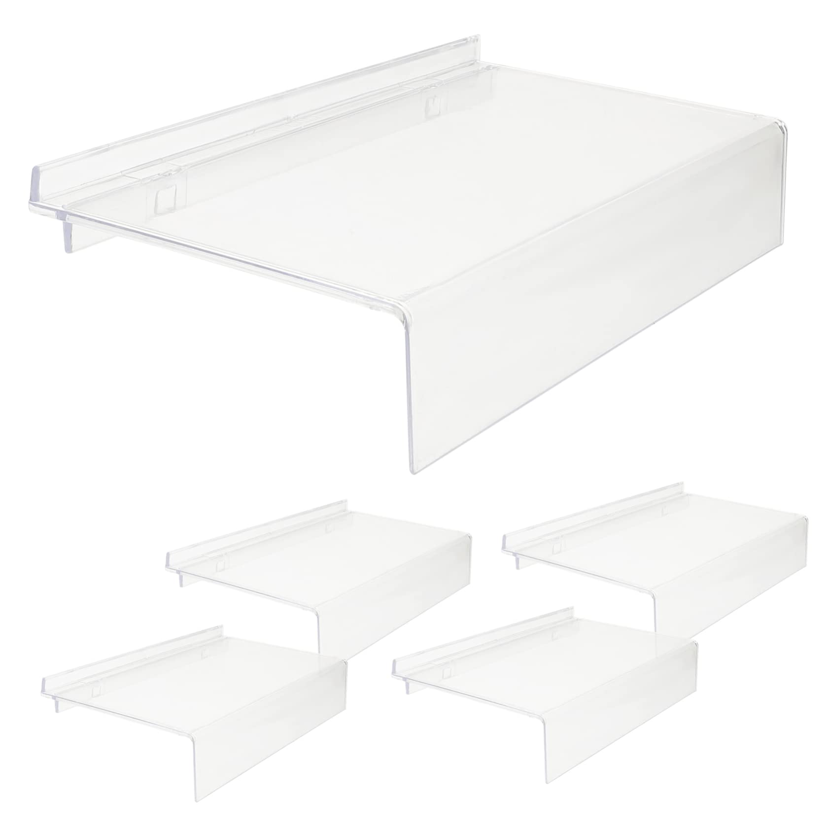 Unomor Elegant 5pcs Retail Shoe Display Rack Slat Wall Shelves for Wall Retail Display Shelves