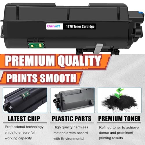 Image of CANOFF TK-1178 Black Toner Cartridge Compatible for Kyoceraaa Ecosys M2040dn, M2540dn, M2540dw, M2640idw Printers(TK1178)