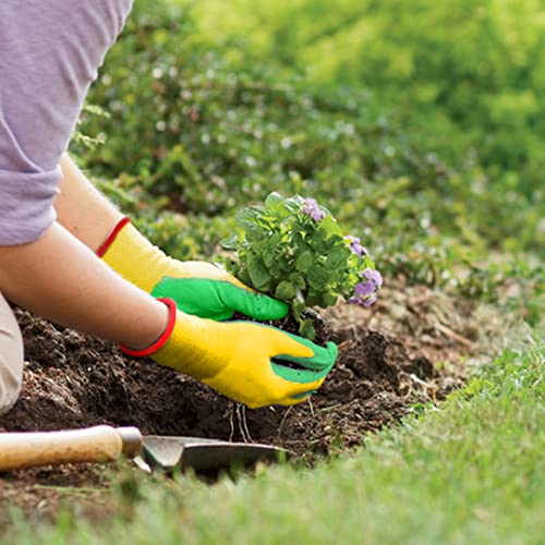 TrustBasket Reusable,Heavy Duty Garden Hand Gloves 2 Count (Pack Of 1) Parrot Green