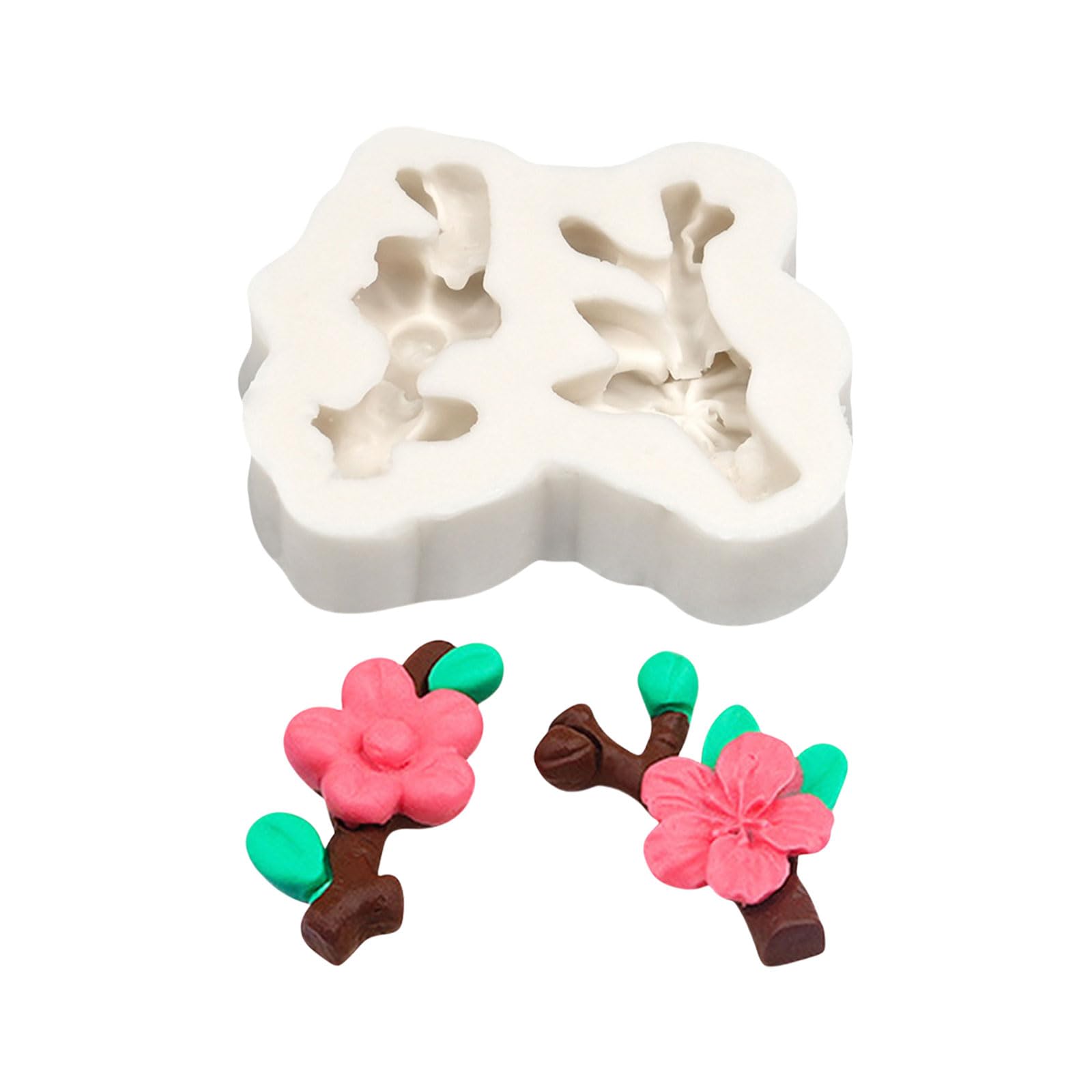 yanwuwa Cake Fondant Biscuits and Dessert Decoration Molds Plums Blossom Cake Decors Silicone Molds for Functional Baking Fondant