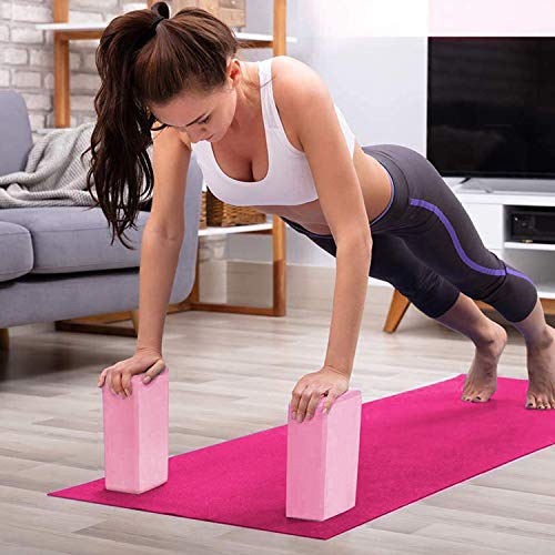 image for DOTSOG 2pcs Yoga Blocks and Strap Set Brick Foam Yoga Brick Support De