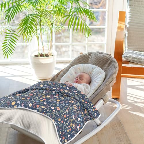 Image of Toddler Blanket for Baby Boy and Girl Soft Multi Use Wrap Swaddle for Infant Toddler Kid Crib Bedding 30X40in Colorful Small Floral Patterns