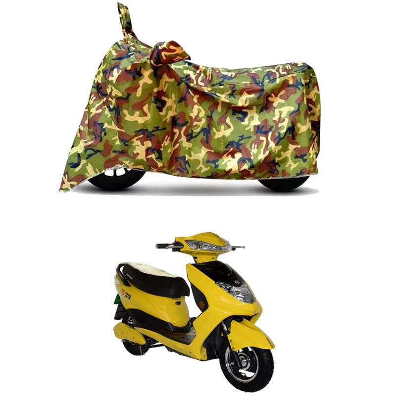 Image of Waterproof 100% PVC Coated Full Bike Scooty Two Wheeler Body Cover Compatible for Okinawa R30 STD /UV-Rays /Heat Protection /Birds Dropping /Scratchproof /Dust Proof s[6X6 Jungle Print]