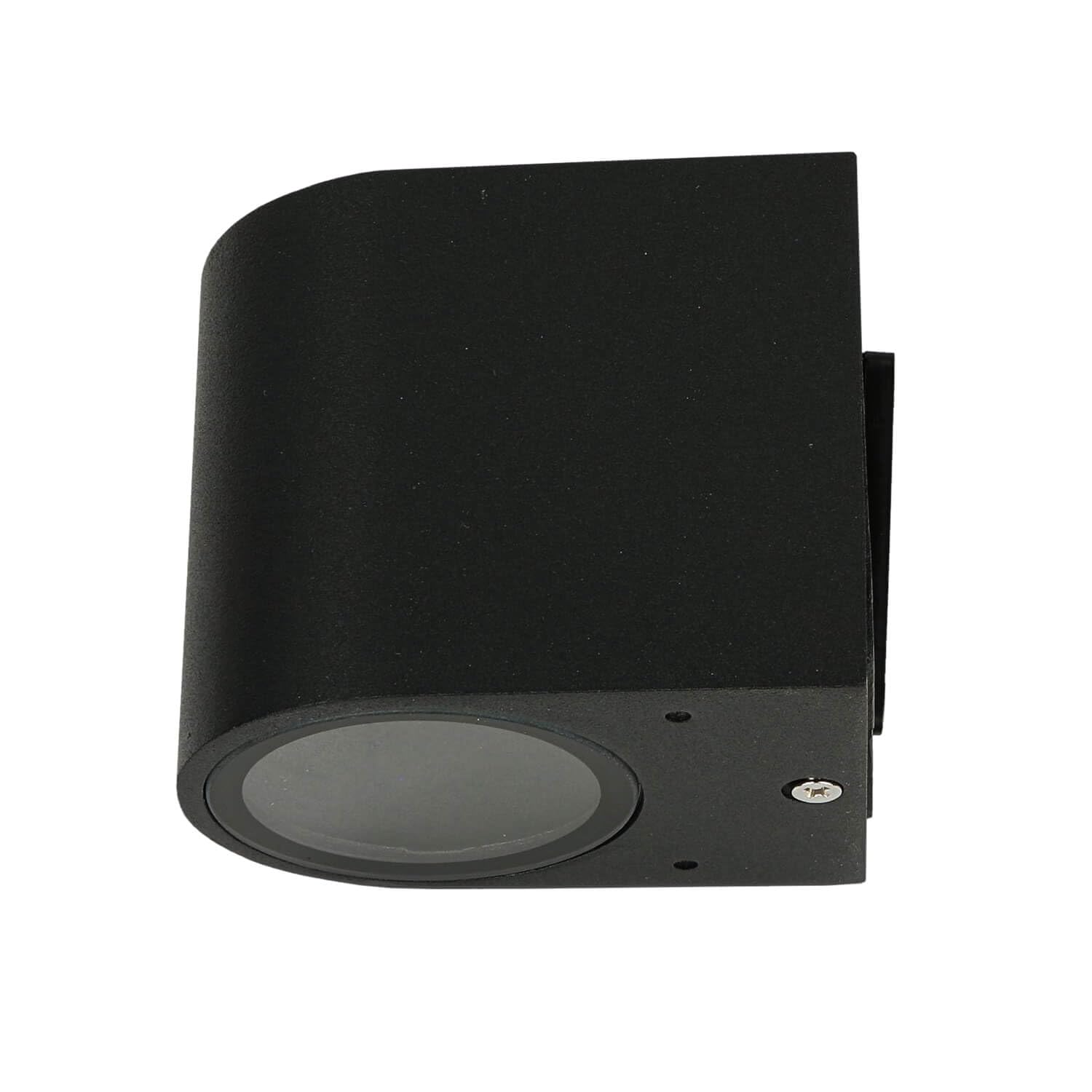 Licht-Erlebnisse Faretto Da Parete Per Esterni - Downlight In Alluminio Nero Con Vetro - Attacco GU10 - Larghezza 68 Mm - IP20 - 5