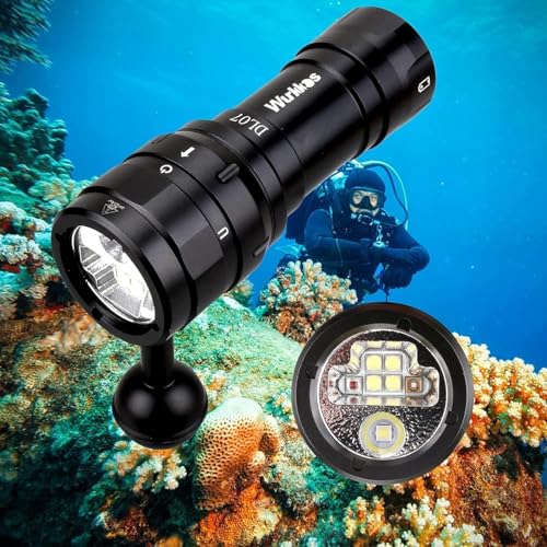 Wurkkos DL07 Diving Flashlight Rechargeable Scuba Dive Light, 3000 Lumens Dive Lights, IPX8 Waterproof, 135 ° Beam Angle Underwater Flashlight High 90 CRI Dive...
