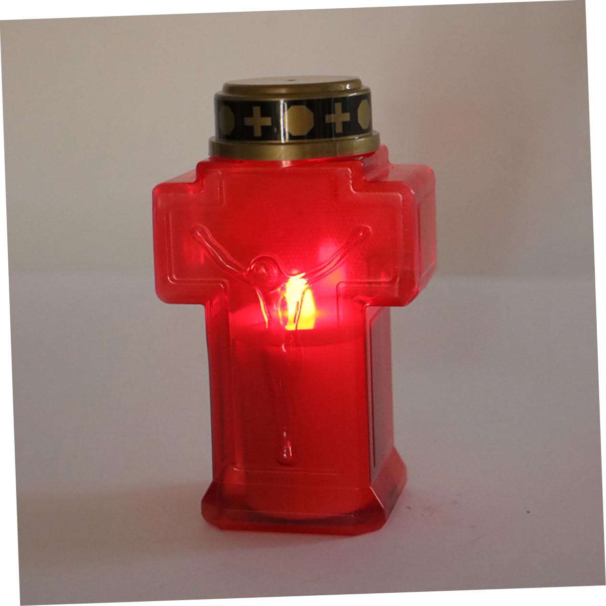 NUOBESTY 6 Stück Teiliges Flammenlose Elektrische Kreuz Kerzenlampen Wetterfeste Garten Dekoration Batteriebetriebene LED Grablicht für Friedvolle Außenbereiche