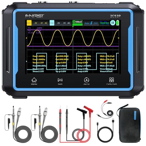 Oscilloscope,Handheld Oszilloskop Multimeter 3-in-1 Digitales Oszilloskop Signalgeber Multimeter mit 50Mhz Bandbreite,19999 Zählungen,250MS/s Abtastung,4.3 Zoll Touchscreen,Deutsche Sprachanzeige