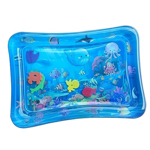 ULDIGI 水遊びマット おもちゃ フォーム の遊び相手 プレイマット インフレータブル 水感覚マット ベビープレイジム エイティブベビーパッド ベビーウォーターマット Blue