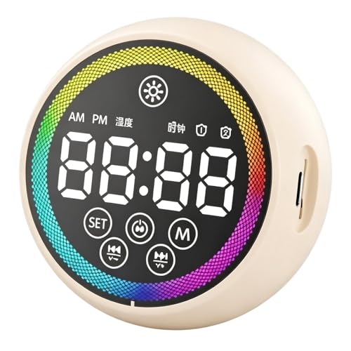 Reloj despertador digital con pantalla grande, pantalla LED portátil con sonido potente - Despertadores con altavoz para dormitorio, dormitorio, oficina, cuarto de baño, hogar, viajes para adultos