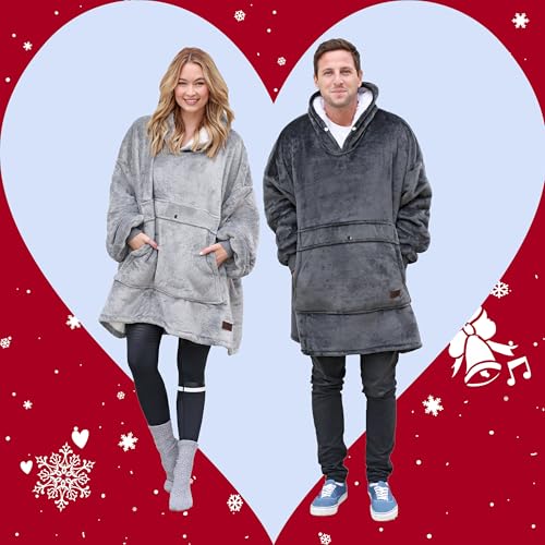 Image of Catalonia Oversized Hoodie Blanket Sweatshirt, Comfortable Sherpa Giant Pullover with Large Front Pocket for Adults Men Women Teenagers Wife Girlfriend