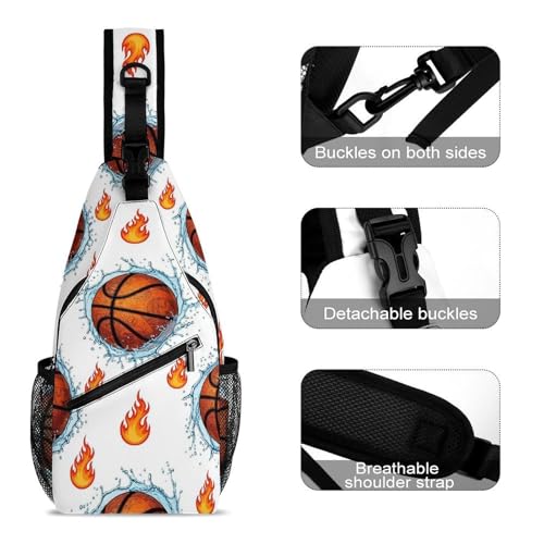 Fashion Chest Bag, Shoulder Bag, Dress Decor Sling Backpack, Casual Day Pack For Travel Shopping Basketball3