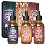 Viking Revolution - Beard Oil - All Natural With Argan & Jojoba Oils - Sandalwood, Cedar Pine, Clary Sage - Softens, Smooths & Strengthens - Gifts For Men - Valentines Gifts for Him - 3 x 30 ml