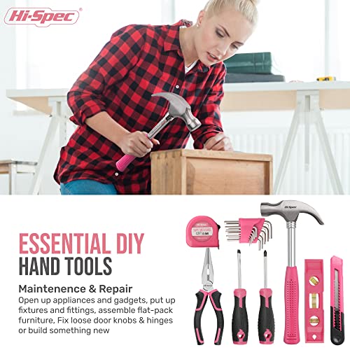 Hi-Spec 58Pc Pink 8V Usb Electric Drill Driver & Household Tool Kit Set. Diy Cordless Power Screwdriver #TOP5