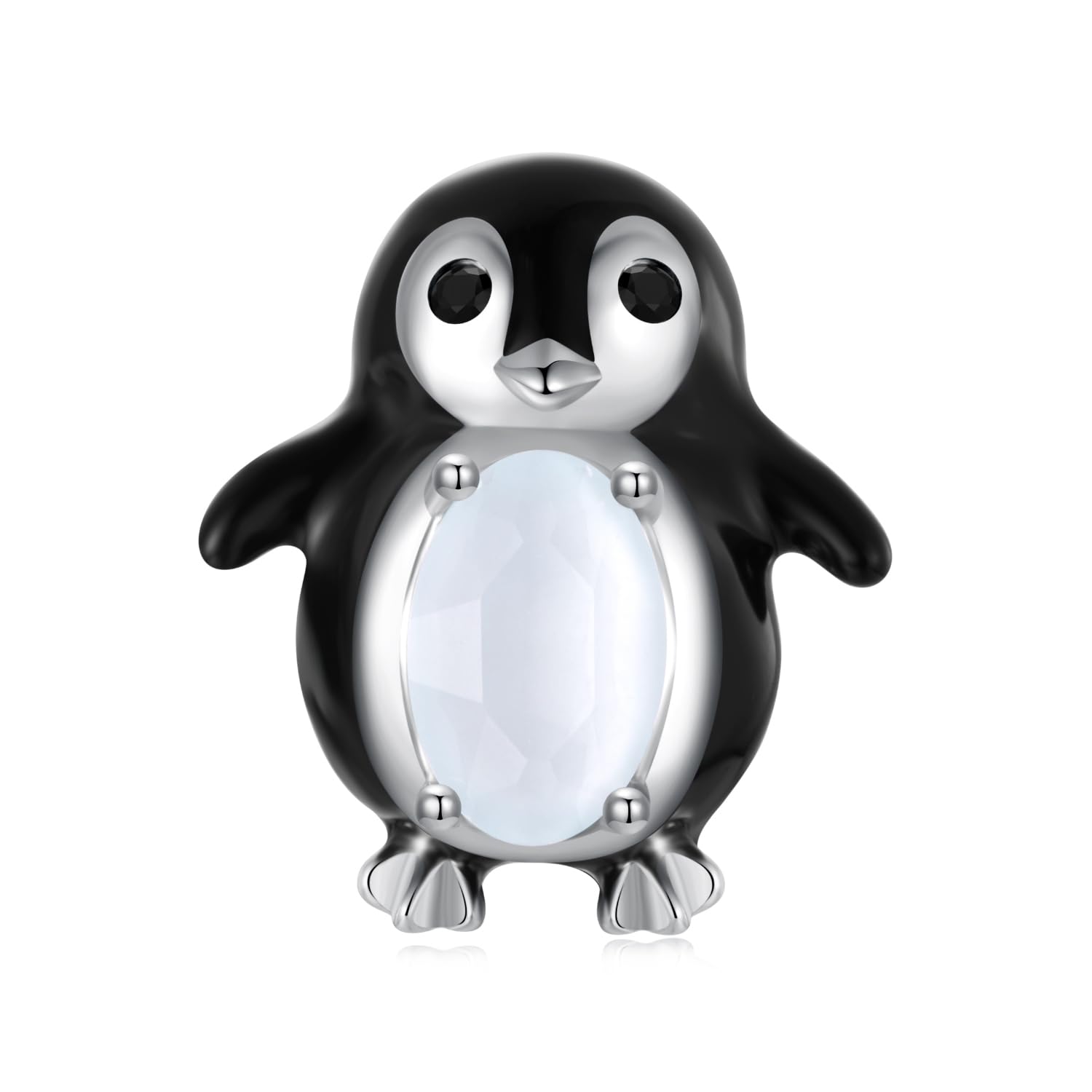 Braccialetto con perline a forma di pinguino, accessorio in argento Sterling 925, compatibile con braccialetti da 3 a 4,5 mm
