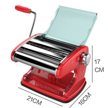 CGOLDENWALL Máquina manual de fideos para el hogar Máquina de prensado de masa de acero inoxidable Wonton Maker (3 hojas)