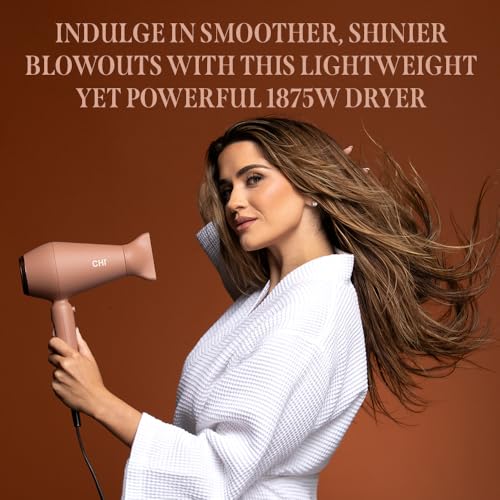 CHI 1875 Series Hair Dryer, Lightweight & Powerful Blow Dryer, Mocha | For Frizz-Free, Smooth & Shiny Hair, Adjustable Heat Settings - image 4