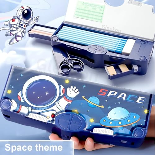 Image of Gleekonr̥ Space Astronaut Pencil Box for Girls & Kids, Compass Box for Boys, Pencil Pouch for School, Pencil case Gift for Boys (Space Astronaut)