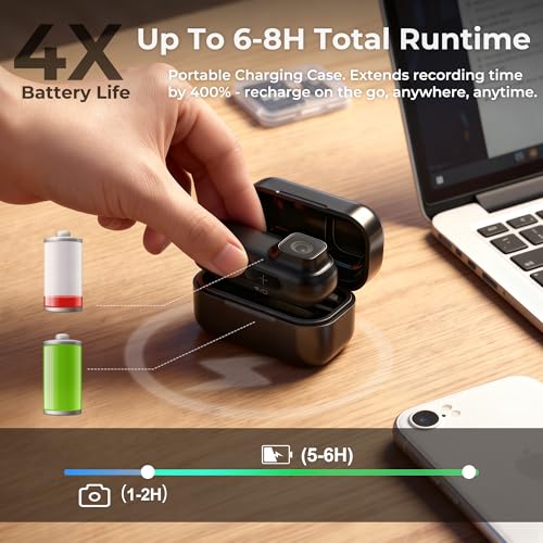 Image of POV Body Camera with 1.47 inch Display, 2K HD Thumb Action Camera, 128GB Magnetic Wearable Body Cam with Charging Case, 6-8H Total Runtime, App GPS Data Overlay & Stabilization
