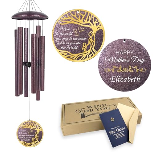 Image of Birthday Gifts for Mom, Personalized Wind Chime Tree of Life, for Mommy from Son Daughter, Happy Mother Day for the Best Mom