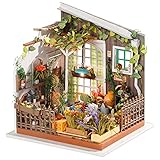 Robotime DIY Puppenhaus Gartenhaus Möbel Zubehör Miniatur Gebäude Gewächshaus Bastelsets Kreatives Geschenk für Mädchen