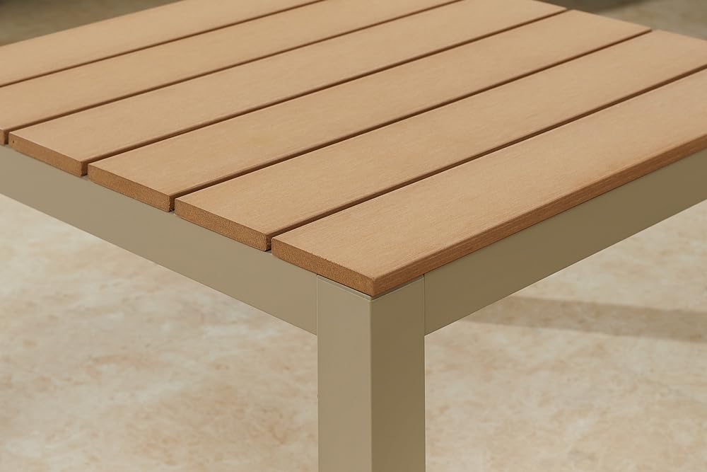 Gartentisch ORLANDO LOUNGE - 60cm - WPC Aluminium - natur greige