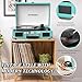 Vinyl Record Player 3-Speed Bluetooth Portable Suitcase Belt-Driven Record Player with 2 Built-in Stereo Speakers Vinyl Vintage Turntable Records Player with RCA Line Out, AUX Out (Cyan)