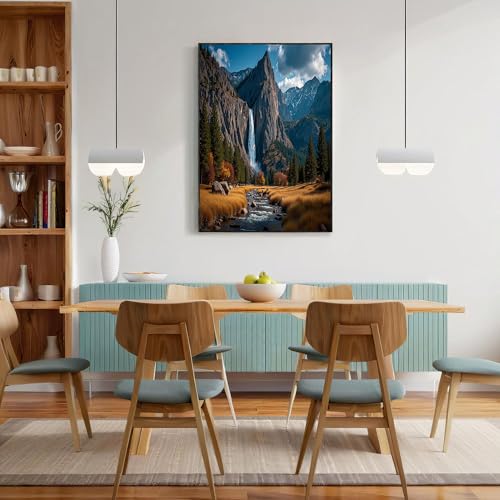 Decoración de sala de estar moderna con lienzo de cascadas de montaña 60x90cm 5