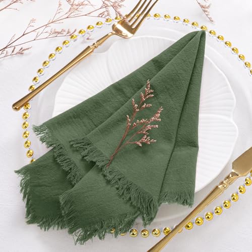 Socomi CLOTH NAPKINS Cotton Linen Napkins With Fringe Rustic Boho Fringe Napkins For Fall Thanksgiving Chirstmas Wedding Decoration thumb #2